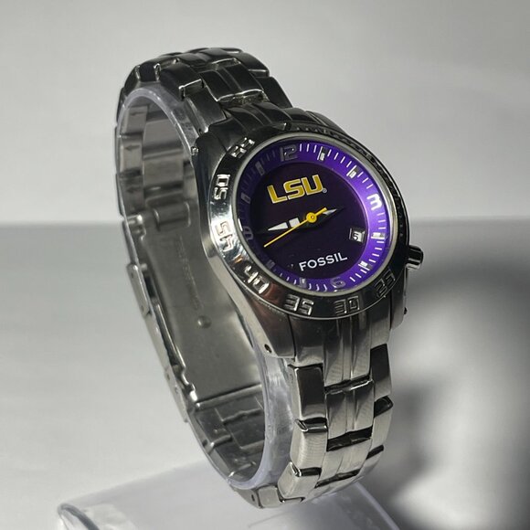 LSU Tigers NCAA Stainless-Steel Women's Watch by Fossil NEW - Picture 5 of 7